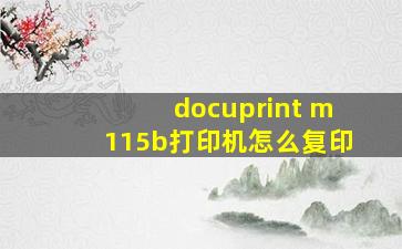 docuprint m115b打印机怎么复印